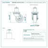 HQ1330S-TS3-PH-X138 3" x 1-1/4" phenolic swivel stem caster, 300 lb reference drawing, side, front and stem views with dimensions