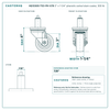HQ1330S-TS3-PH-X78 3" x 1-1/4" phenolic swivel stem caster, 300 lb reference drawing, side, front and stem views with dimensions