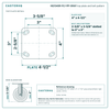 Top plate bolt pattern drawing, 4 x 4-1/2 in plate, 2-5/8 x 3-5/8 in slotted to 3 x 3 in, slotted bolt holes