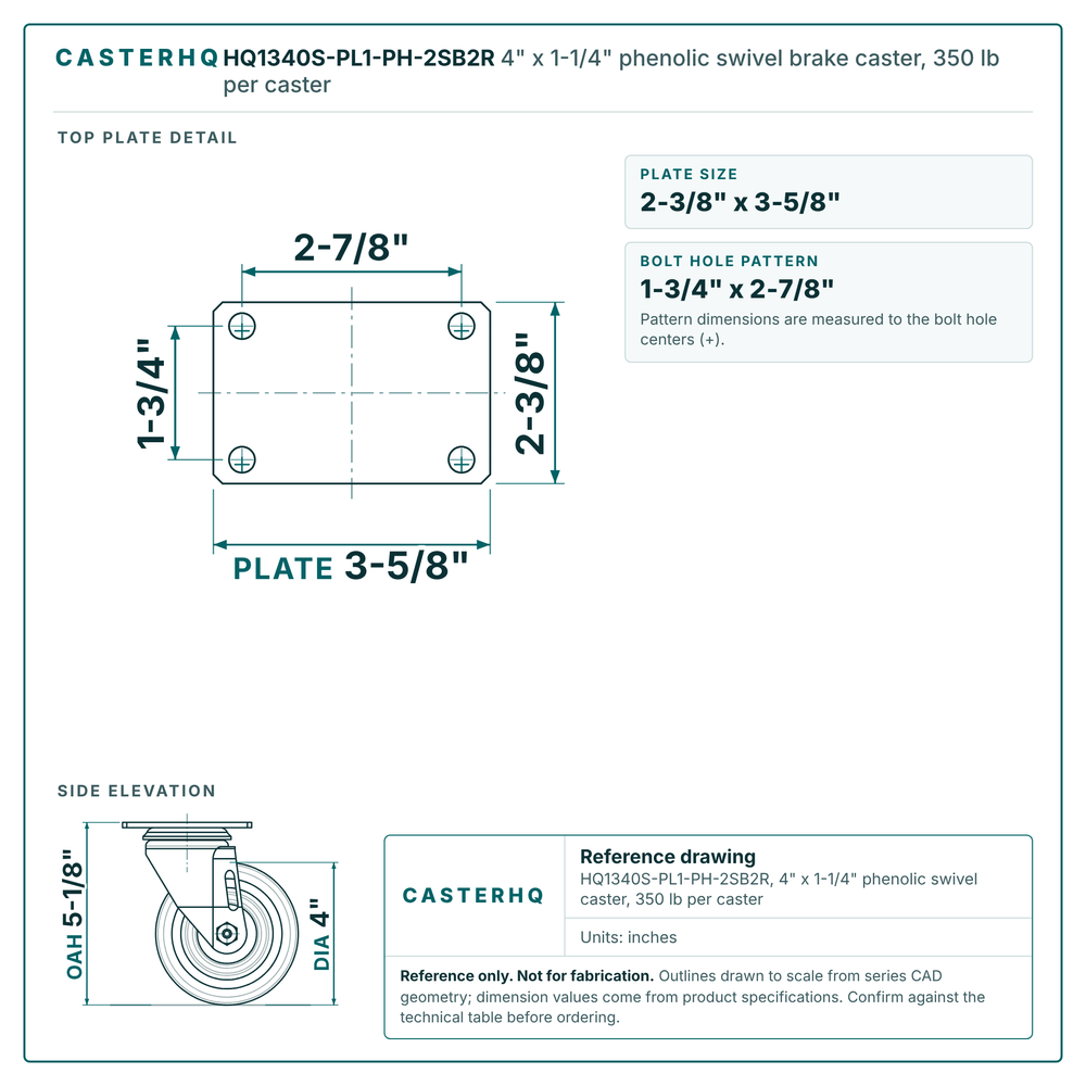 HQ1340S-PL1-PH-2SB2R top plate drawing