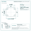 Top plate bolt pattern drawing, 4 x 4-1/2 in plate, 2-5/8 x 3-5/8 in slotted to 3 x 3 in, slotted bolt holes