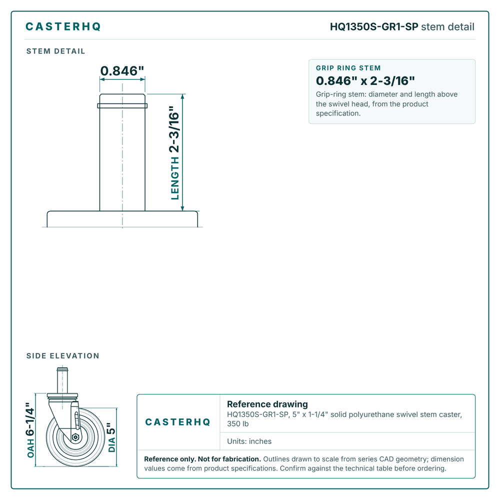 HQ1350S-GR1-SP stem detail drawing, grip ring stem 0.846" x 2-3/16"