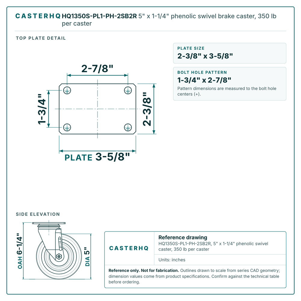 HQ1350S-PL1-PH-2SB2R top plate drawing
