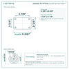 HQ1350S-PL1-PP-RED top plate bolt pattern drawing, 2-3/8 x 3-5/8 in plate, round bolt holes