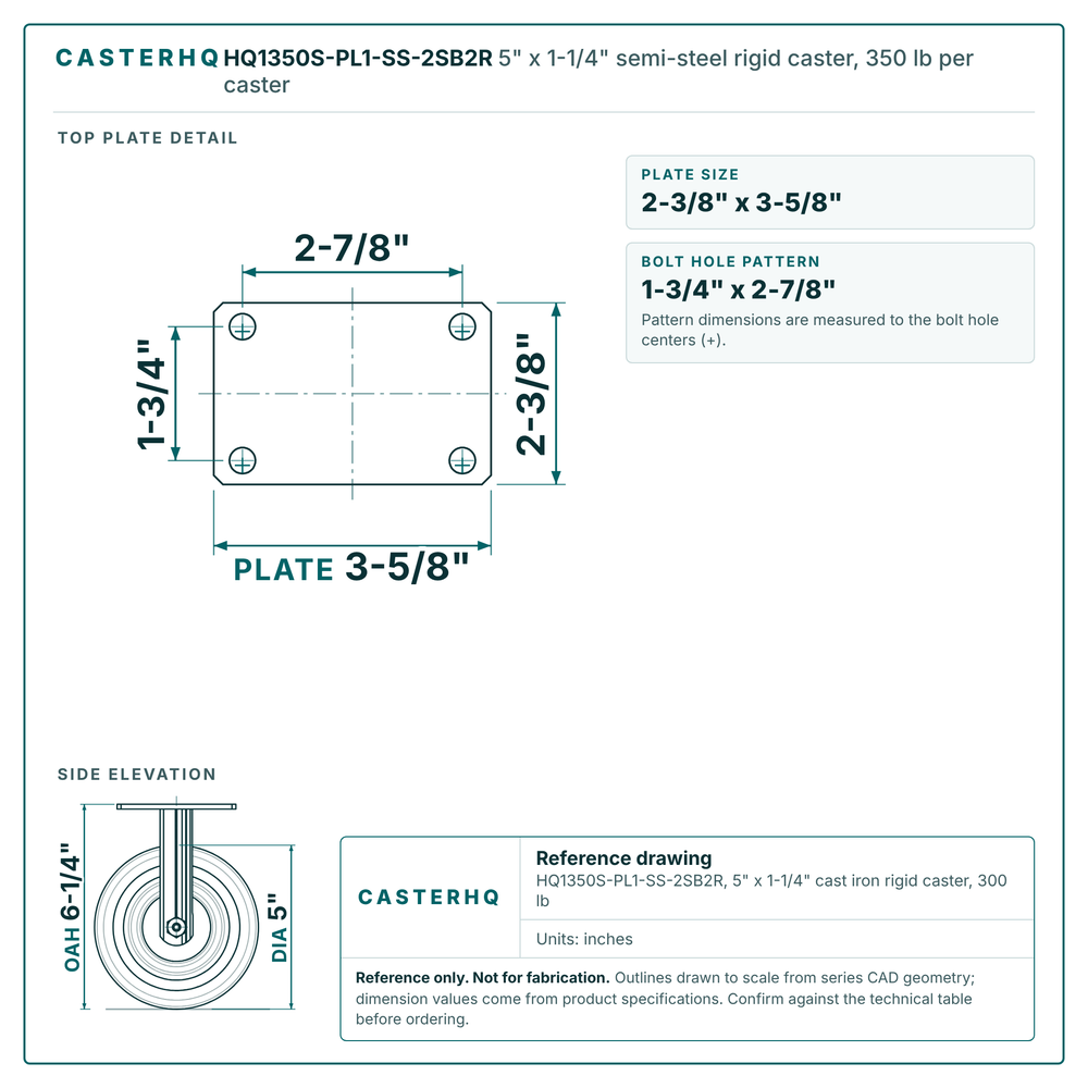 HQ1350S-PL1-SS-2SB2R rigid top plate drawing