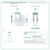 HQ1350S-TS3-PP-BLACK-X75 5" x 1-1/4" black polyurethane swivel stem caster, 300 lb reference drawing, side, front and stem views with dimensions