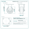 HQ2040R-PL1-NYR 4 x 2 in nylon rigid caster reference drawing, side, front and top plate views with dimensions