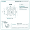 HQ2040S-PL1-NYR top plate bolt pattern drawing, 4 x 4-1/2 in plate, slotted bolt holes