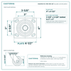 HQ2040S-PL1-PAR-ORG-SET top plate bolt pattern drawing, 4 x 4-1/2 in plate, slotted bolt holes