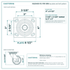 HQ2040S-PL1-PIR-GRN top plate bolt pattern drawing, 4 x 4-1/2 in plate, slotted bolt holes