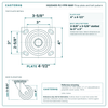 HQ2040S-PL1-PPR-MAR-1 top plate bolt pattern drawing, 4 x 4-1/2 in plate, slotted bolt holes