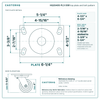 HQ2040S-PL3-DSR top plate bolt pattern drawing, 4-1/2 x 6-1/4 in plate, slotted bolt holes