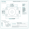 HQ2040S-PL3-PAR-ORG top plate bolt pattern drawing, 4-1/2 x 6-1/4 in plate, slotted bolt holes