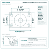 HQ2040S-PL3-PIR-RED top plate bolt pattern drawing, 4-1/2 x 6-1/4 in plate, slotted bolt holes