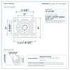 HQ2040S top plate bolt pattern drawing, 4 x 4-1/2 in plate, slotted bolt holes