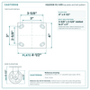 HQ2050R-PL1-HPR top plate bolt pattern drawing, 4 x 4-1/2 in plate, slotted bolt holes
