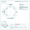 HQ2050R-PL1-NYR top plate bolt pattern drawing, 4 x 4-1/2 in plate, slotted bolt holes