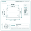 HQ2050R-PL3-DSR top plate bolt pattern drawing, 4-1/2 x 6-1/4 in plate, slotted bolt holes