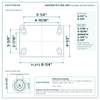 HQ2050R-PL3-PAR-ORG top plate bolt pattern drawing, 4-1/2 x 6-1/4 in plate, slotted bolt holes