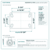 HQ2050R-PL3-PHR top plate bolt pattern drawing, 4-1/2 x 6-1/4 in plate, slotted bolt holes