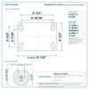 Top plate bolt pattern drawing, 4-1/2 x 6-1/4 in plate, 2-7/16 x 4-15/16 in slotted to 3-3/8 x 5-1/4 in, slotted bolt holes