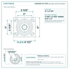 HQ2050S-PL1-NYR top plate bolt pattern drawing, 4 x 4-1/2 in plate, slotted bolt holes