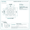 HQ2050S-PL1-PAR-ORG top plate bolt pattern drawing, 4 x 4-1/2 in plate, slotted bolt holes