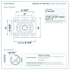 HQ2050S-PL1-PIR-GRN top plate bolt pattern drawing, 4 x 4-1/2 in plate, slotted bolt holes