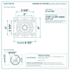 HQ2050S-PL1-PIR-RED top plate bolt pattern drawing, 4 x 4-1/2 in plate, slotted bolt holes