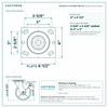 HQ2050S-PL1-PIR-REDB-SWB-SET top plate bolt pattern drawing, 4 x 4-1/2 in plate, slotted bolt holes