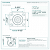 HQ2050S-PL1-PIR-REDB-SWBR-SET top plate bolt pattern drawing, 4 x 4-1/2 in plate, slotted bolt holes