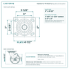 HQ2050S-PL1-PIR-REDB-TLB top plate bolt pattern drawing, 4 x 4-1/2 in plate, slotted bolt holes