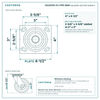 HQ2050S-PL1-PPR-MAR top plate bolt pattern drawing, 4 x 4-1/2 in plate, slotted bolt holes
