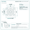 HQ2050S-PL1-SPR top plate bolt pattern drawing, 4 x 4-1/2 in plate, slotted bolt holes