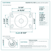 HQ2050S-PL3-DSR top plate bolt pattern drawing, 4-1/2 x 6-1/4 in plate, slotted bolt holes