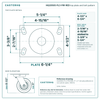 HQ2050S-PL3-PIR-RED top plate bolt pattern drawing, 4-1/2 x 6-1/4 in plate, slotted bolt holes