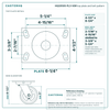 Top plate bolt pattern drawing, 4-1/2 x 6-1/4 in plate, 2-7/16 x 4-15/16 in slotted to 3-3/8 x 5-1/4 in, slotted bolt holes