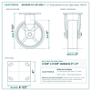 HQ2060R-PL1-PIR-GRN 6 x 2 in polyurethane on iron rigid caster reference drawing, side, front and top plate views with dimensions