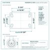 HQ2060R-PL3-DSR top plate bolt pattern drawing, 4-1/2 x 6-1/4 in plate, slotted bolt holes