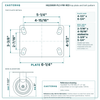 HQ2060R-PL3-PIR-RED top plate bolt pattern drawing, 4-1/2 x 6-1/4 in plate, slotted bolt holes