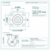 HQ2060S-PL1-PIR-RED-SWB top plate bolt pattern drawing, 4 x 4-1/2 in plate, slotted bolt holes