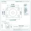 HQ2060S-PL3-DSR top plate bolt pattern drawing, 4-1/2 x 6-1/4 in plate, slotted bolt holes
