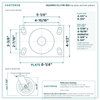 HQ2060S-PL3-PIR-RED top plate bolt pattern drawing, 4-1/2 x 6-1/4 in plate, slotted bolt holes