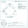 HQ2080R-PL1-NYR top plate bolt pattern drawing, 4 x 4-1/2 in plate, slotted bolt holes