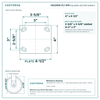 HQ2080R-PL1-SPR top plate bolt pattern drawing, 4 x 4-1/2 in plate, slotted bolt holes