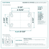 HQ2080R-PL3-PIR-RED top plate bolt pattern drawing, 4-1/2 x 6-1/4 in plate, slotted bolt holes