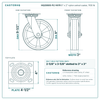 HQ2080S-PL1-NYR 8 x 2 in nylon swivel caster reference drawing, side, front and top plate views with dimensions