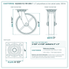 HQ2080S-PL1-PIR-GRN 8 x 2 in polyurethane on iron swivel caster reference drawing, side, front and top plate views with dimensions