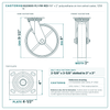 HQ2080S-PL1-PIR-RED-1 8 x 2 in polyurethane on iron swivel caster reference drawing, side, front and top plate views with dimensions