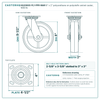 HQ2080S-PL1-PPR-MAR 8 x 2 in polyurethane on polyolefin swivel caster reference drawing, side, front and top plate views with dimensions